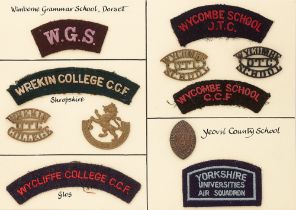 Wimborne Grammar, Wrekin and Wycliffe Colleges, and Wycombe School OTC, JTC and CCF 11 items of