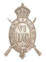 6th Dragoon Guards NCO's 1922 HM silver arm badge. Fine and rare example by Goldsmiths and