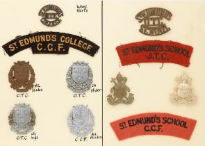 St. Edmund's College and St. Edmund's School OTC, JTC and CCF 11 items of insignia. Good