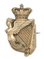 8th King's Royal Irish Hussars Victorian NCO's arm badge. Good scarce white metal crowned non-voided