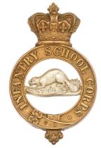 Canadian. Infantry School Corps Victorian post 1883 glengarry cap badge. Good scarce die-stamped