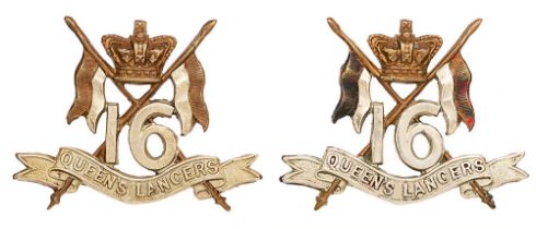 16th Queen's Lancers Victorian matching pair of collar badges circa 1896-1901. Good scarce die-