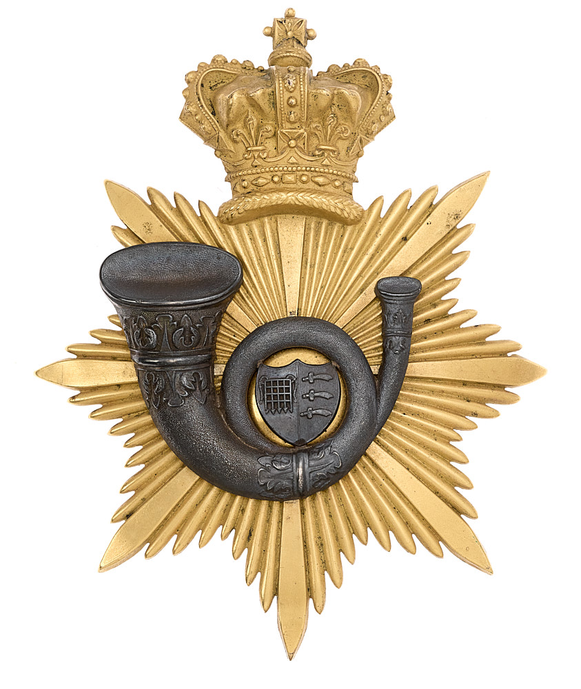 3rd or Royal Westminster, Middlesex (Light Infantry) Militia, Officer's Albert shako plate 1844-