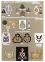 28 Leeward Islands, Dominica, Trinidad & Tobago military and police badges etc. Board with good