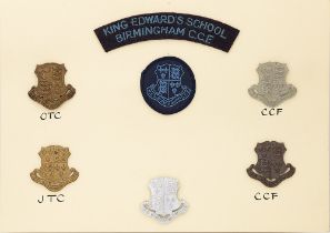 King Edward's School, Birmingham OTC, JTC and CCF 7 items of insignia. Good assortment of badges and