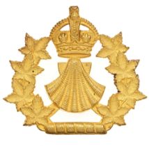 Canadian Lincoln and Welland Regiment Officer's cap badge circa 1927-38. Fine scarce die-cast gilt