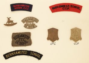 Berkhamstead and Birkenhead Schools OTC, JTC and CCF 8 items of insignia. Good assortment of