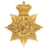 West India Regiment Victorian Officer's helmet plate circa 1888-1901. Fine scarce gilt crowned