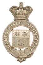 Hampshire Rifle Volunteers Victorian glengarry cap badge. Good scarce die-stamped white metal