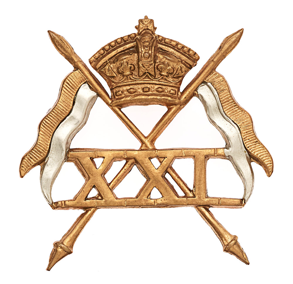 21st (Empress of India's) Lancers Victorian cap badge circa 1898-99 ...