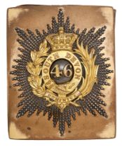 46th Foot (South Devon) Officer's shoulder belt plate circa 1830-55. A fine and scarce pre 1855
