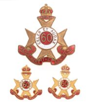Australian 60th Infantry Battalion (Heidelberg Regiment) slouch hat badge and collars circa 1930-42.