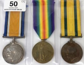 WW1 Royal Garrison Artillery (Dorset) Territorial War Medal Group of Three. Awarded to 334152 A.