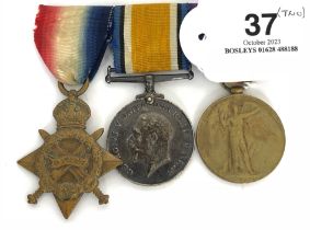 WW1 Portsmouth Division Royal Marine Light Infantry Group of Three Medals. Awarded to PO17106 PTE
