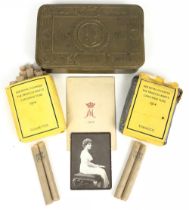 WW1 1914 Princess Mary Gift Tin & Contents The tin is complete with tobacco and the packet for the