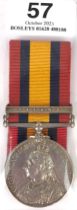 Dundee Town Guard Boer War Queen's South Africa Medal, single clasp "TALANA". Awarded to W.P.HARVEY.