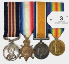WW1 129th FC Royal Engineers Military Medal Group of Four. Awarded to 65904 SPR T.W.W. BROWN RE.