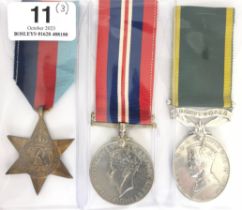 WW2 6th Bn Durham Light Infantry Battle of France POW Group of Three Medals. Awarded to 4456382