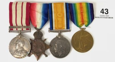 Royal Navy WW1 Naval General Service Medal Officer's Group of 4 Medals. Awarded to later