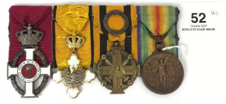 Greece. Medal group of four. Order of George 1 in enamels ... Royal Order of the Phoenix in