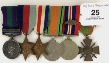 WW2 Royal Ulster Rifles French Croix De Guerre Confirmed Gallantry Group of Medals. Awarded to