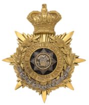 Badge. Cheshire Regiment Victorian Officer's helmet plate circa 1881-1901 Fine gilt crowned star