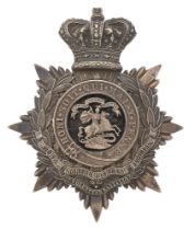 Badge. 1st (Hexham) VB Northumberland Fusiliers Victorian Officer's helmet plate circa 1893-1901.