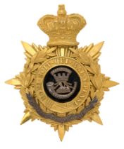 Badge. Somersetshire Light Infantry Victorian Officer's helmet plate circa 1881-1901. Fine gilt
