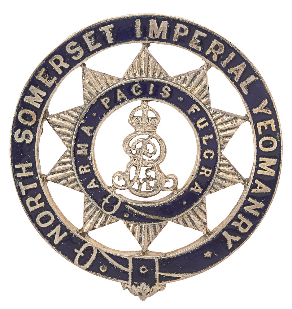 Badge. North Somerset Imperial Yeomanry Edwardian Officer's cap badge ...