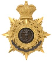 Badge. DCO Middlesex Regiment Victorian Officer's helmet plate circa 1881-1901. Fine gilt crowned