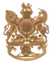 Badge. Royal Artillery Victorian Officer's helmet plate circa 1878-1901. Good die-stamped gilt