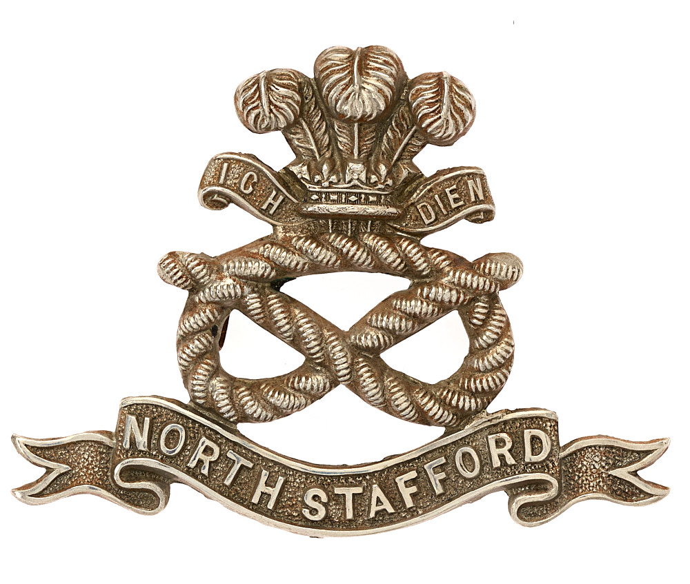 Badge. 1st VB North Staffordshire Regiment pre 1908 cap badge. As ...