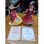 Two Royal Doulton china figures: HN 3703 Belle and HN 3365 Patrice