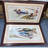 Motor Racing Interest - two Mabileau & Co Paris Gamy racing posters, 93cm x 46cm, framed Location: