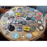 A collection of vintage car badges and mascots to include AA, Maxi, Austin, Toledo, Triumph and Maxi