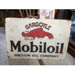 A late 20th century Mobil oil enamel advertising sign Location: