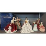 A collection of Royal Doulton figures to include Antoinette, Gail, Cissie and others, along with a