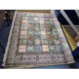 A large cream silk rug, 185cm x 265cm Location: stairs