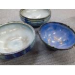 Three blue glazed terracotta bowls, in the Chinese style A/F Location: 6.4