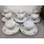 A set of eight Royal Copenhagen tea cups and saucers, numbered 1870 to the bases Location: