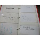 An album of celebrity, TV and sport stars autographs to include Wayne Sleep, Jane Asher, Emmerdale