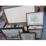 A group of framed and glazed maps to include those of London, Rome, New York city and vicinity