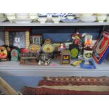A mixed lot of breweriana to include a Smiths Electric Craven 'A' advertising wall clock, a