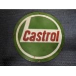 A late 20th century 'Castrol' enamel advertising sign, 41cm d Location: