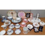 Early to mid 20th century household china to include an Aynsley Hathaway Rose dressing table set,