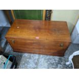 A 20th century hardwood chest with brass catches Location: