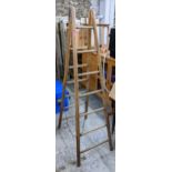 A set of early 20th century beech ladders, 182.5cm h Location: