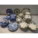 Mixed ceramics A/F to include an 18th century export Chinese blue and white plate A/F, a Bridgwood