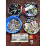 A mixed lot to include a tin of Victorian pennies, and an Elizabeth II 'double headed' penny,