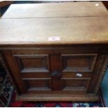 A small oak panelled coal chest with zinc liner Location:
